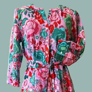 Talbots Pink Floral Shirtdress